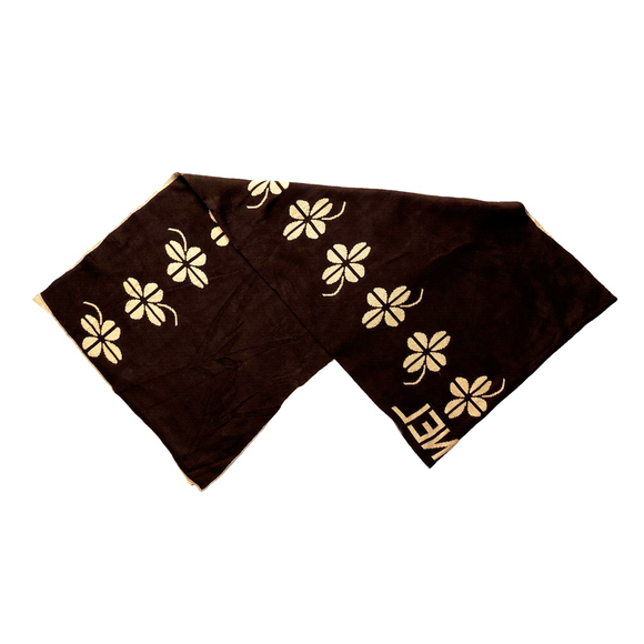 CHANEL Brown & Tan Reversible Scarf Botanical Floral Print - Picture 2 of 16